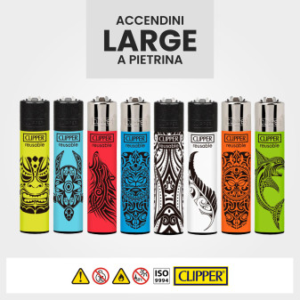 Clipper Large Espositore 192 Accendini a Pietrina Maori Traditions