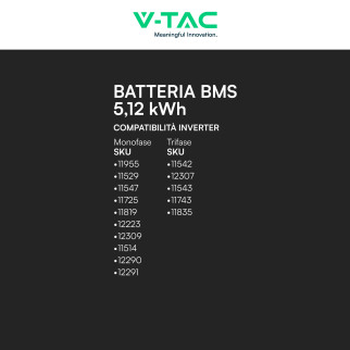 VT-48100 Batteria LiFePO4 5.12KWh IP65 Fotovoltaico V-Tac