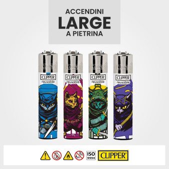Clipper Large Accendino a Pietrina Ninja Cat Accendini