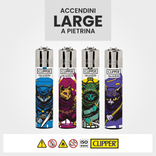 Clipper Large Accendino a Pietrina Ninja Cat Accendini