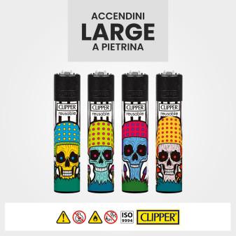 Clipper Large Accendino a Pietrina Mushrooms Skulls 48 Accendini
