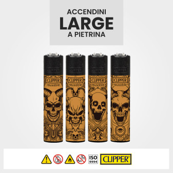 Clipper Large Accendino a Pietrina Laughter In Dark Pure 48 Accendini