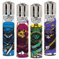 Clipper Large Accendino a Pietrina Grande Ricaricabile con Fantasia Ninja Cat - Serie da 4 Accendini