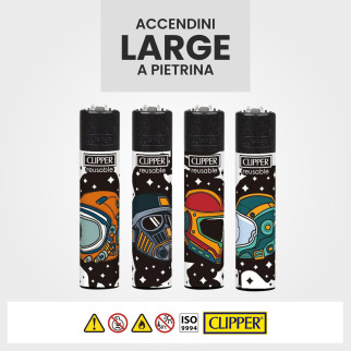 Clipper Large Accendino a Pietrina Space Helmets 4 Accendini