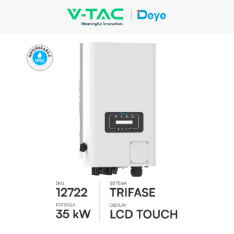 V-Tac Deye Inverter On Grid 35kW Trifase IP65 Impianto Fotovoltaico