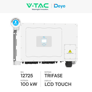 V-Tac Deye Inverter On Grid 100kW Trifase IP65 Impianto Fotovoltaico