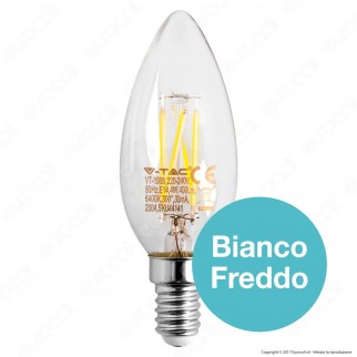 V-Tac VT-1986 Lampadina LED E14 4W Candela Cross Filament - SKU 44141