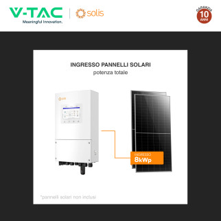 V-Tac Inverter Monofase Ibrido On-Grid / Off-Grid 5kW IP66
