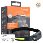 Uniross Torcia Frontale 350lm Ricaricabile con Cavo USB Fascia Regolabile Sensore di Movimento  - mod. ULSH07