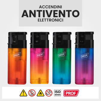 Accendini Elettronici Gradient Turbo Antivento Prof Maxi - Box da 20