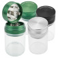 Champ High Grinder Tritatabacco 4 Parti in Vetro Trasparente e Metallo con Chiusura Magnetica e Vaschetta di Raccolta