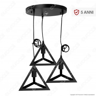 V-TAC VT-7144 Lampadario a Sospensione in Metallo con 3 Portalampada