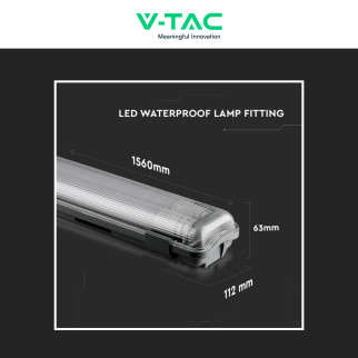 V-Tac VT-15022 Porta Tubi LED IP65 per 2 Tubi T8 G13 da 120cm