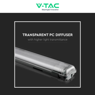 V-Tac VT-15022 Porta Tubi LED IP65 per 2 Tubi T8 G13 da 120cm
