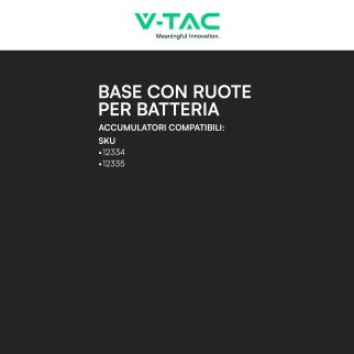 V-Tac Base con Ruote per Batteria IP20 Colore Bianco - SKU 12711