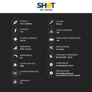 Bot Lighting Modulo LED Slim 5W SMD Ø50 CCT 3in1 GU10