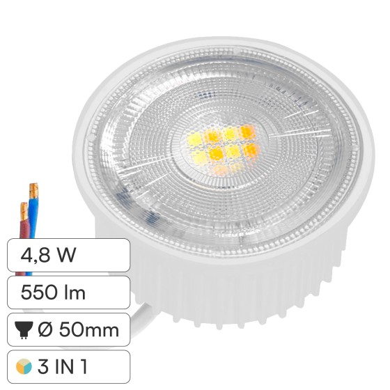 Bot Lighting Modulo LED Slim 4,8W SMD Ø50 CCT 3in1 Portafaretti GU10