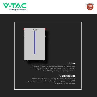 Batteria al Litio 51.2V 6.14kWh per Impianti Solari V-Tac