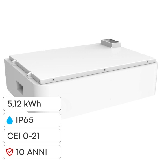 V-Tac Batteria Stack LiFePO4 5,12kWh Impianti Fotovoltaici CEI 0-21