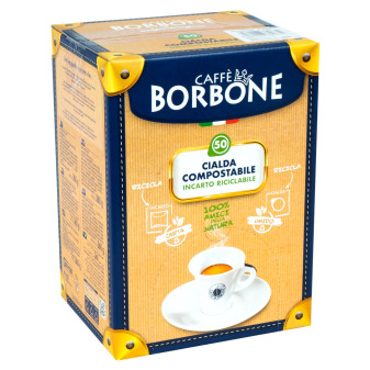 50 Cialde Compostabili Caffè Borbone Miscela Blu Incarto Riciclabile