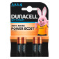 Duracell Optimum MX2400 Mini Stilo AAA Micro 1,5V Pile Alcaline - Confezione da 4 Batterie