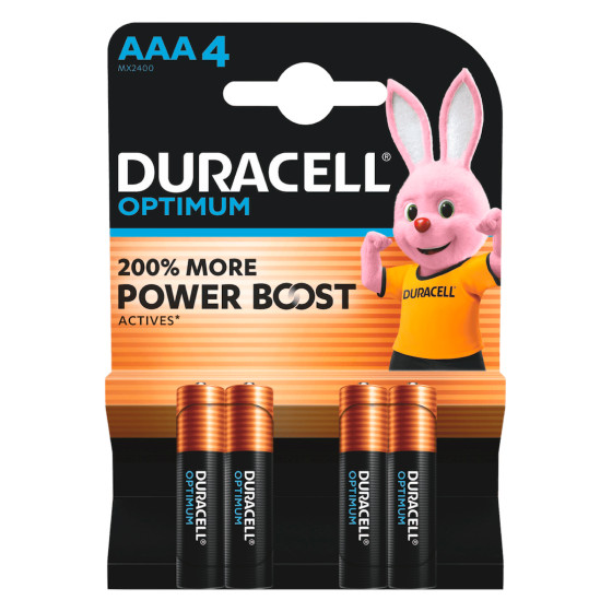 Batterie Mini Stilo AAA 1.5V Alcaline - 4pz Duracell Optimum