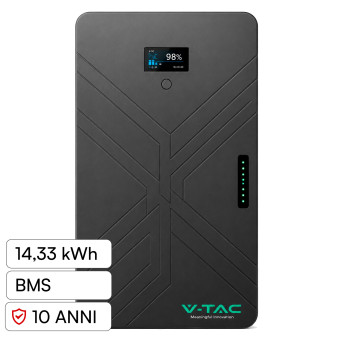 V-Tac VT-14033 Batteria Ultra Slim BMS LiFePO4 51,2V 280Ah 14,33kWh