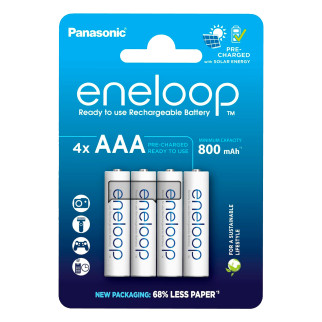 Batterie Ricaricabili 800mAh HR03 MiniStilo AAA Micro 1.2V 4pz Eneloop