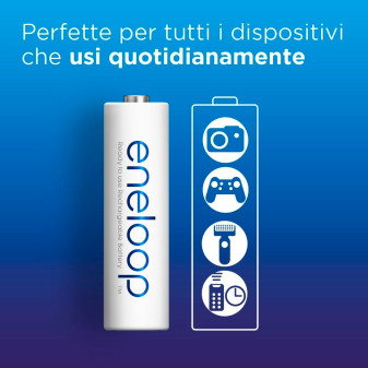 Batterie Ricaricabili 800mAh HR03 MiniStilo AAA Micro 1.2V 4pz Eneloop