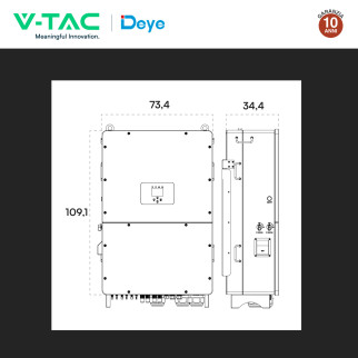 V-Tac Deye Inverter Trifase Ibrido 100kW IP65