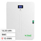 V-Tac VT-14033 Batteria Ultra Slim BMS LiFePO4 51,2V 280Ah 14,33kWh Garanzia 10 Anni Inverter Impianto Fotovoltaico - SKU 12713