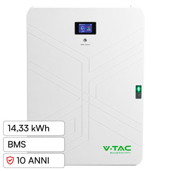 V-Tac VT-14033 Batteria Ultra Slim BMS LiFePO4 51,2V 280Ah 14,33kWh