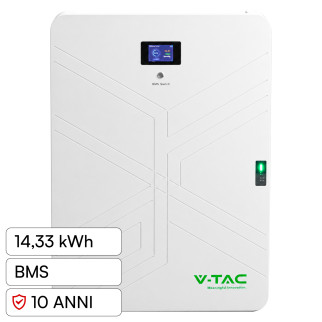 V-Tac VT-14033 Batteria Ultra Slim BMS LiFePO4 51,2V 280Ah 14,33kWh
