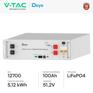 V-Tac Deye Batteria BMS LiFePO4 51,2V 100Ah 5,12kWh