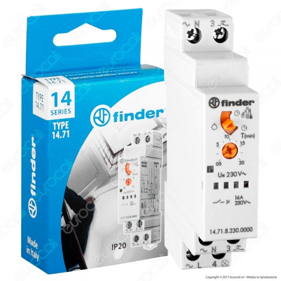 Finder Serie 14 Temporizzatore Modulare Unipolare Luci Scale 16A - Finder Serie 14 Temporizzatore Modulare Unipolare Luci Scale 16A -