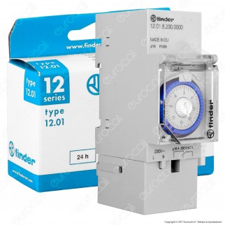 Finder Serie 12 Interruttore Giornaliero Orario Elettromecanico 16A -