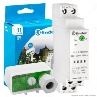 Finder Serie 11 Relè Crepuscolare Modulare 16A con Fotosensore - mod.