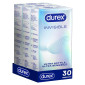 Preservativi Durex Invisible Extra Sottile con Forma Easy-On - 3 Confezioni da 10 Profilattici