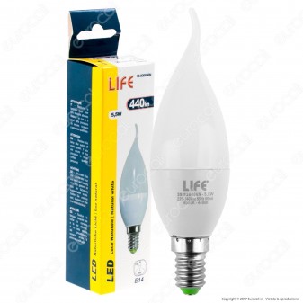Life Lampadina LED E14 5,5W Candela Fiamma - mod. 39.920056C /