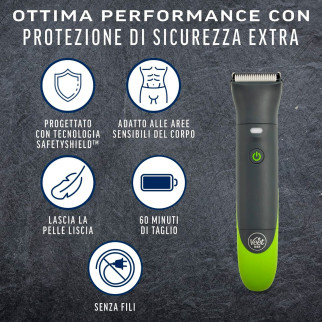 Veet Men Total Pro Intimate Trimmer Rasoio Elettrico Waterproof