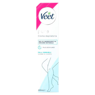 Veet Pure Crema Depilatoria Idratante Pelli Sensibili Flacone da 200ml