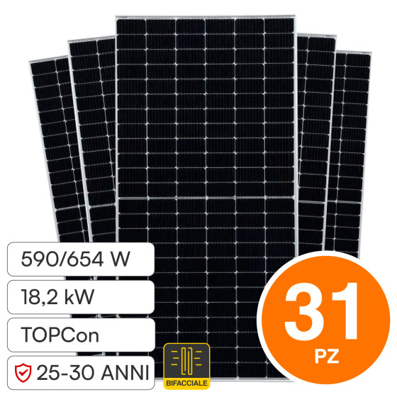 V-Tac Pannelli Fotovoltaici 590W STC 654W BNPI TopCon IP68