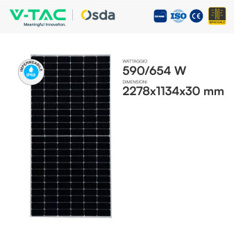 V-Tac Pannelli Fotovoltaici 590W STC 654W BNPI TopCon IP68