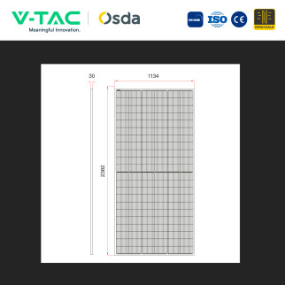 V-Tac Pannelli Fotovoltaici 620W STC 687W BNPI TopCon IP68