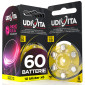Udivita 60 Batterie per Protesi Acustiche Misura 10 Zinco Aria Tecnologia Phono Pulse - 10 blister da 6