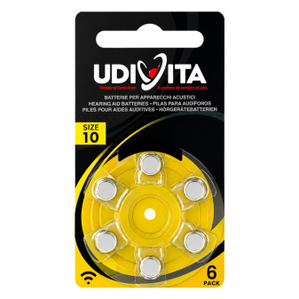 Udivita Batterie Protesi Acustiche Misura 10 Blister da 6