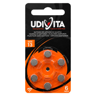 Udivita Batterie Protesi Acustiche Misura 13 Blister da 6