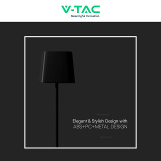V-Tac VT-10116-W Lampada LED da Tavolo 5W 3in1 Ricaricabile