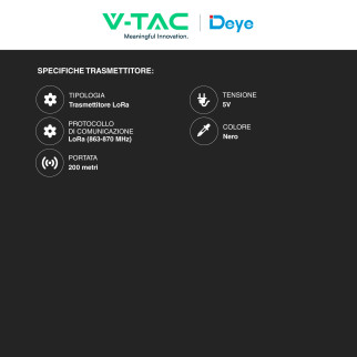 V-Tac Deye Wallbox Intelligente 7kW / 22kW IP66 + Trasmettitore