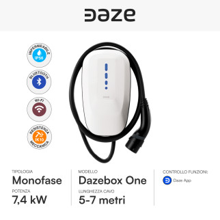 Wall Box Daze 7,4kW Monofase Dazebox One con Cavo Tipo 2
